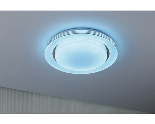 LED plafondlamp 24W 750 lm RGB Ø 37,5 cm SpacyColor chroom + afstandsbediening + regenboogeffect + instelbaar wit + nachtlampfunctie