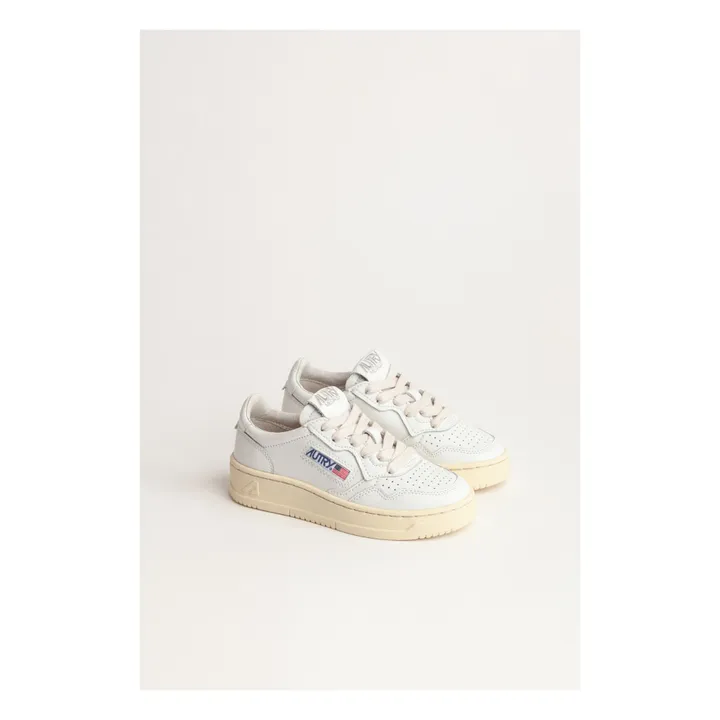 Autry Baskets Kids Medalist Low Cuir | Blanc