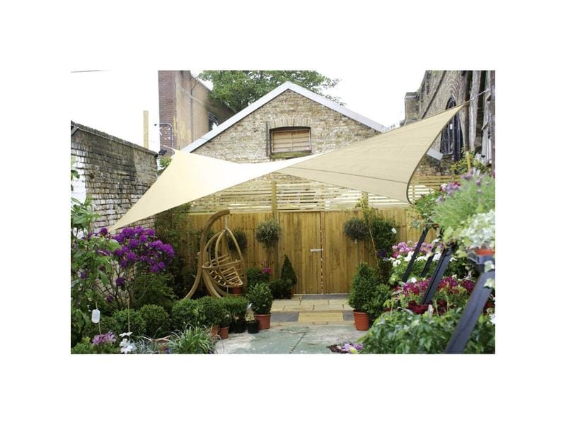 Perel Sonnensegel 500 cm, Quadratisch Quadrat, 5 x 5 m, champagne