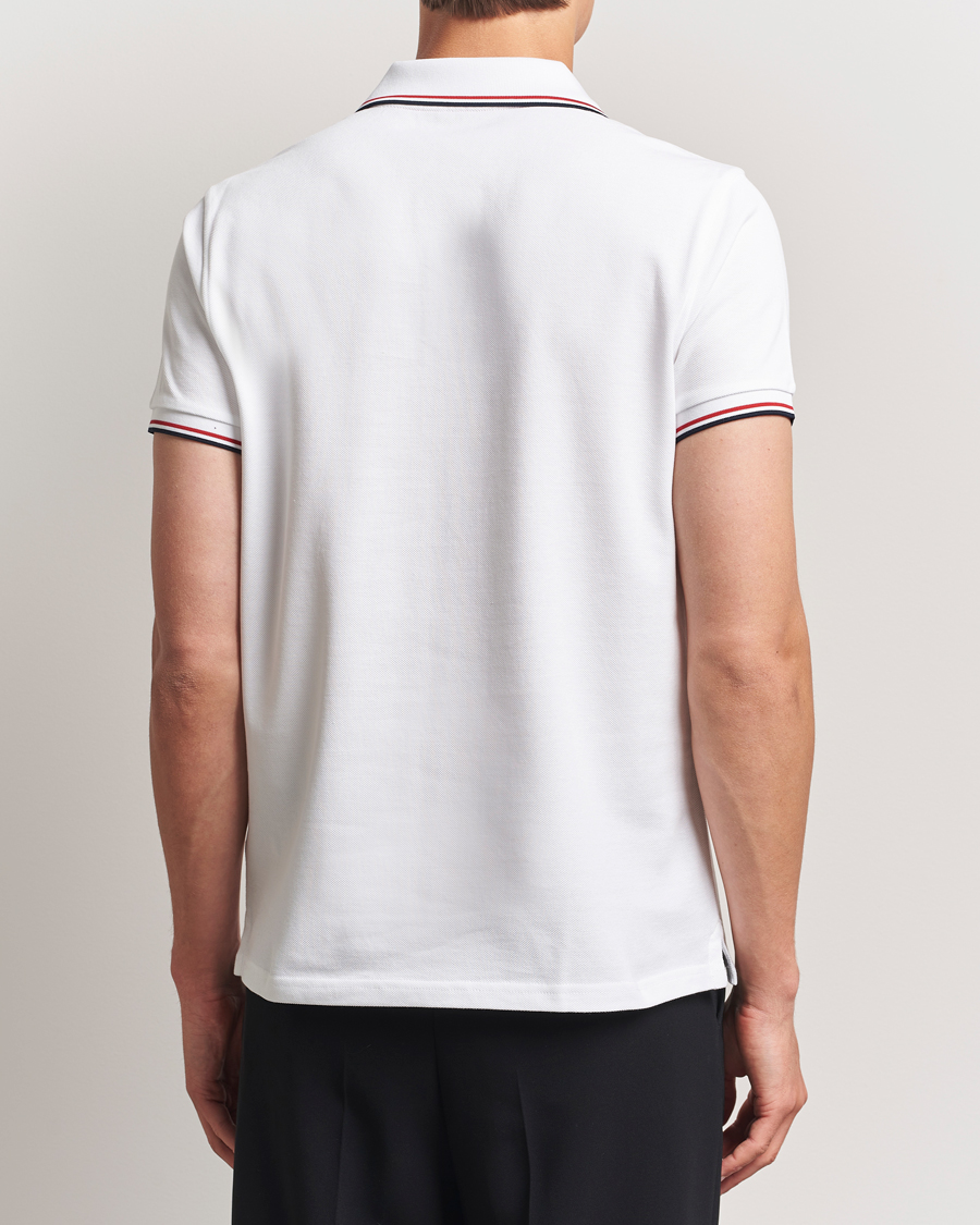 Moncler Contrast Rib Polo White