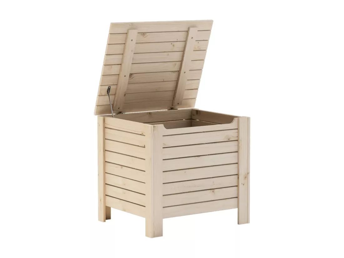 Boîte de rangement avec couvercle RANA bois massif de pin