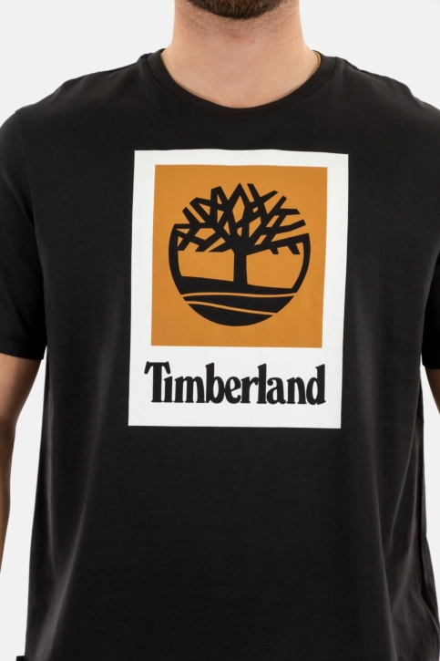 Tee shirt timberland stack logo 11 black