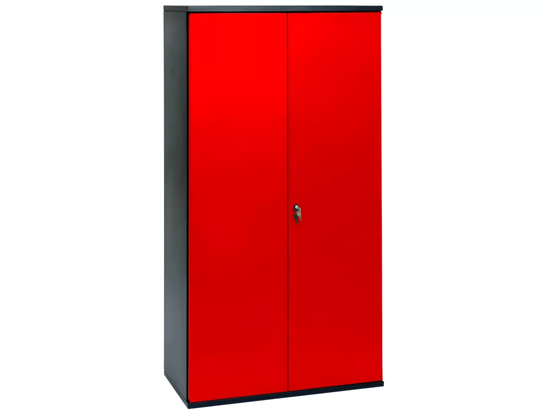 Armoire métallique rouge et noir Brico Hauteur 180 cm