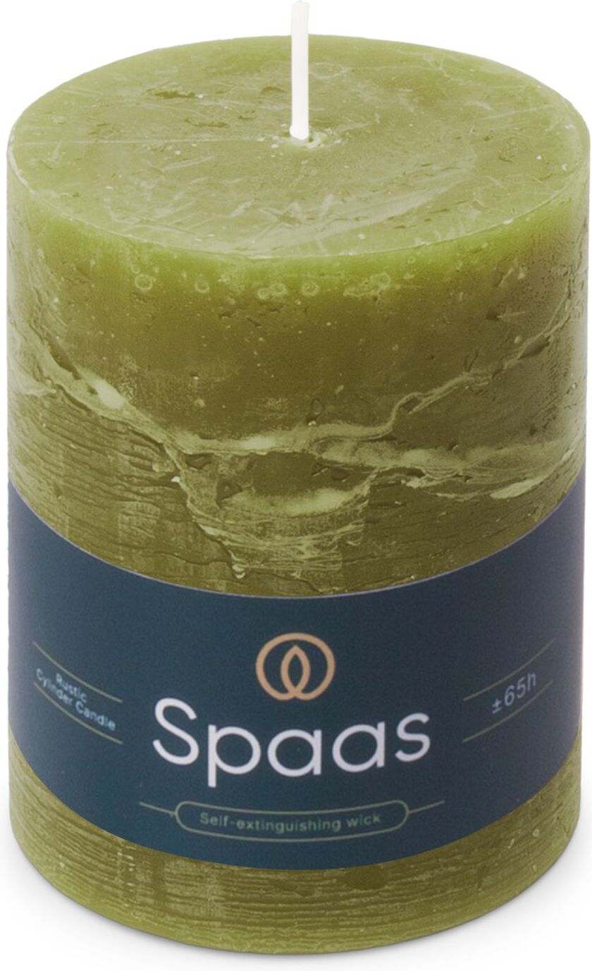 Spaas stompkaars Essential collection olijf 65 uur D 8 H 11 cm