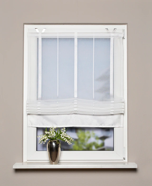HOME WOHNIDEEN Raffrollo »ELIS« mit Klettschiene halbtransparent