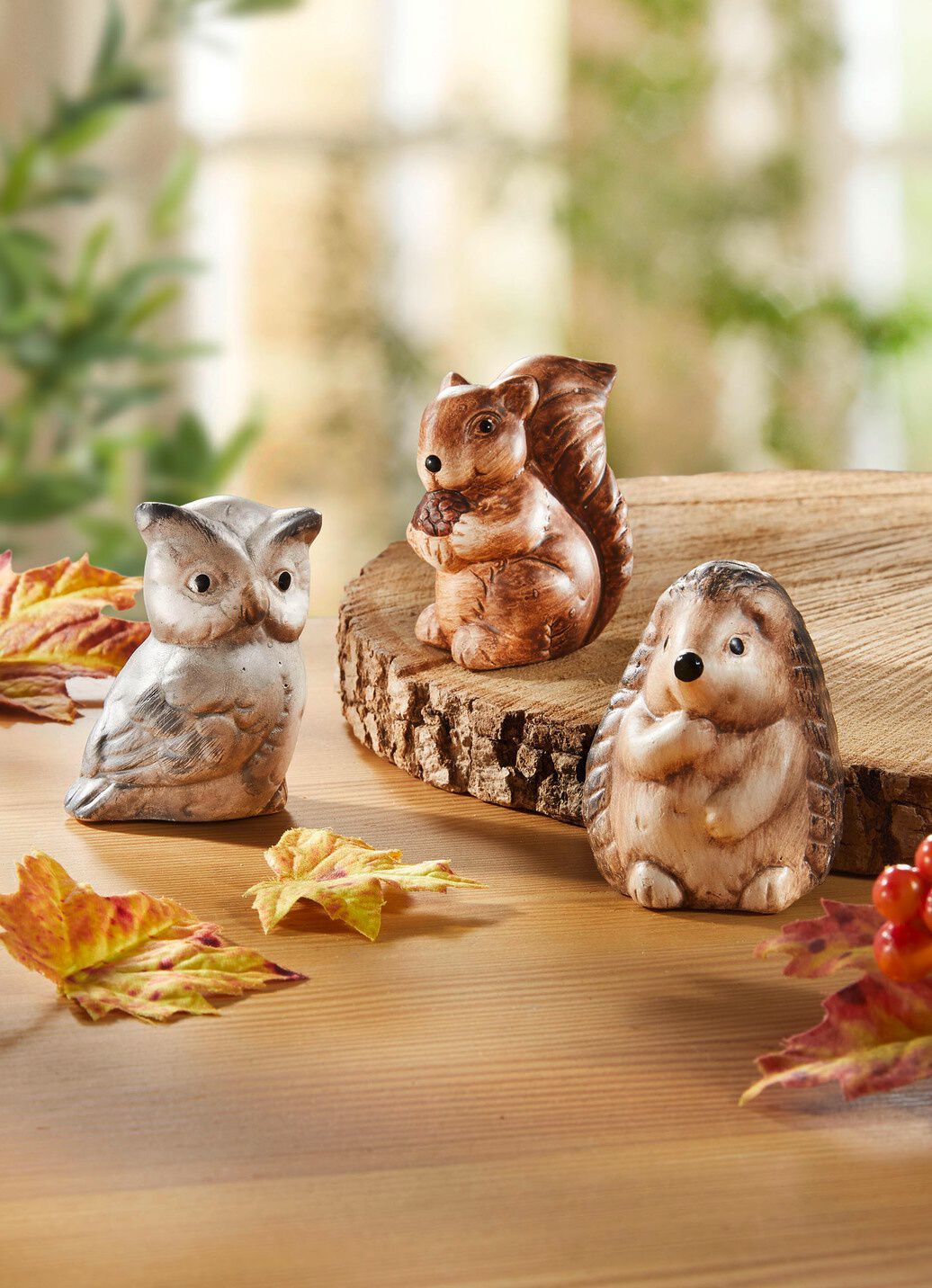 Herbstfiguren aus Keramik im 3er-Set