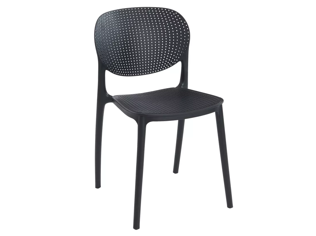 Chaise empilable en polypropylène - Noir - CARETANE