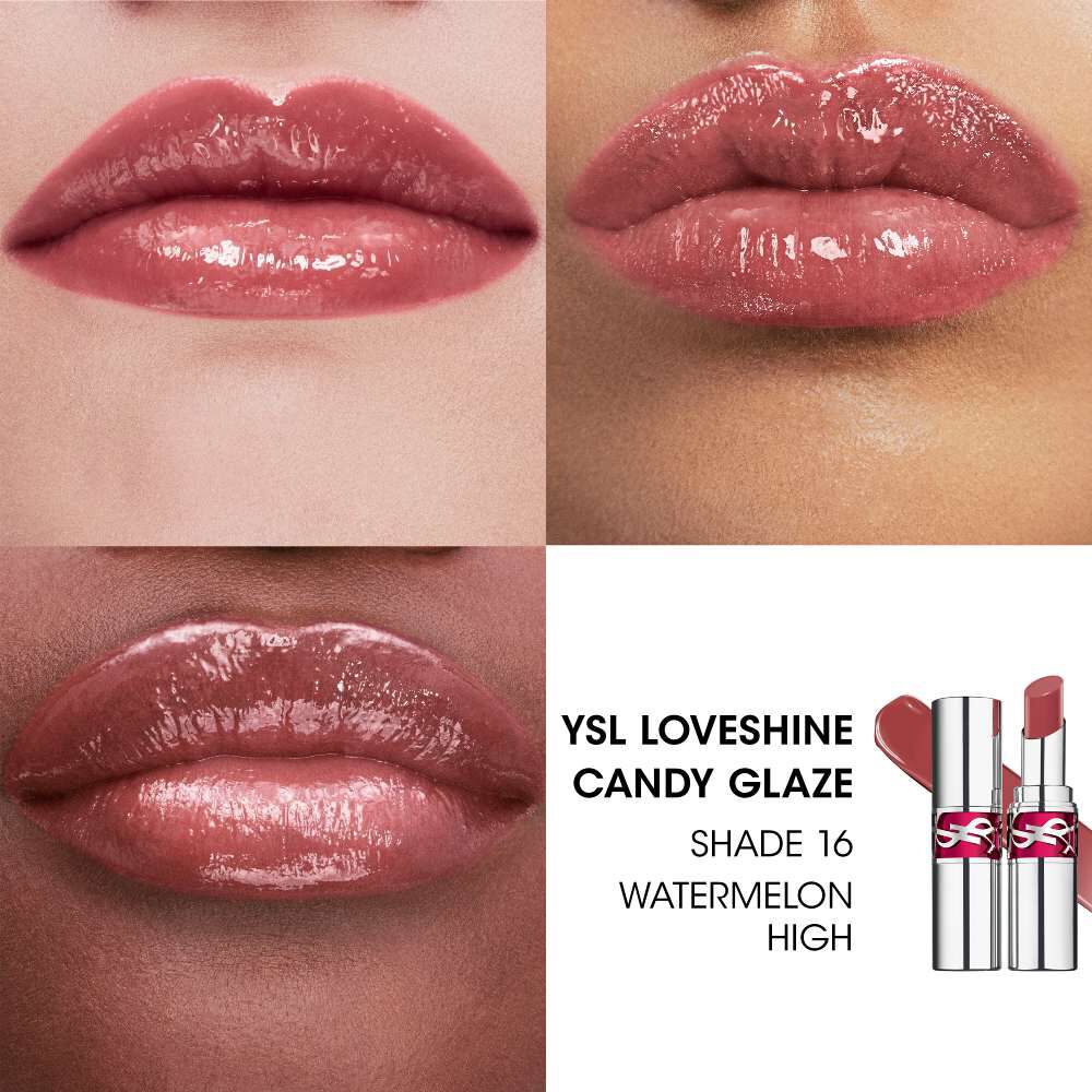 YSL LOVESHINE CANDY GLAZE  GLOSS EFFET REPULPANT EN STICK - 16 WATERMELON HIGH