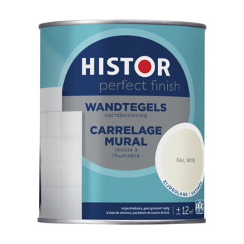 Histor Perfect Finish wandtegels zijdeglans RAL 9010 750 ml