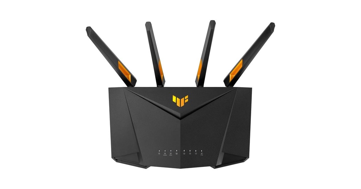 ASUSTUF Gaming AX4200 dual-band WiFi 6 Gaming Router mesh router  (Zwart/oranje, Wi-Fi 6, 2.5 Gb-Lan, AiMesh)