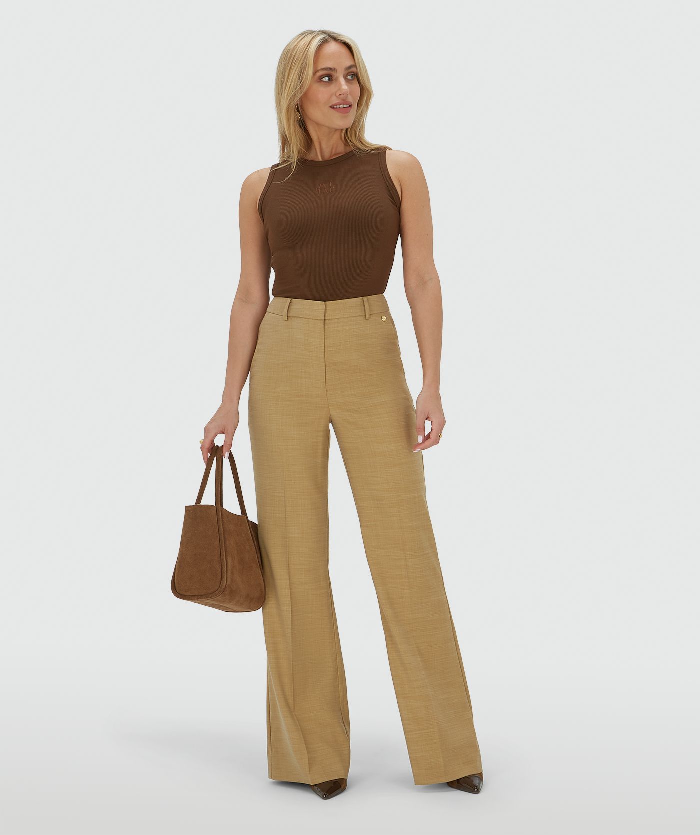JV-DARBY high rise fitted pantalon - light camel