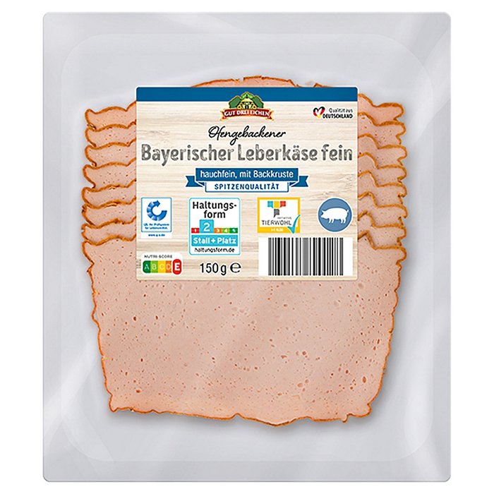 GUT DREI EICHEN Ofengebackener Aufschnitt 150 g, Leberkäse