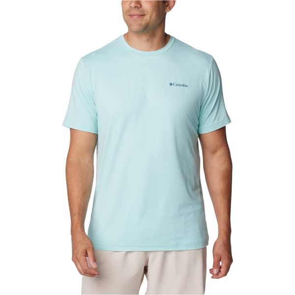 T-shirt randonnée COLUMBIA KWICK HIKE BACK GRAPHIC SHORT SLEEVE TEE CANTEEN HEATHER/MOUNTAINAIR