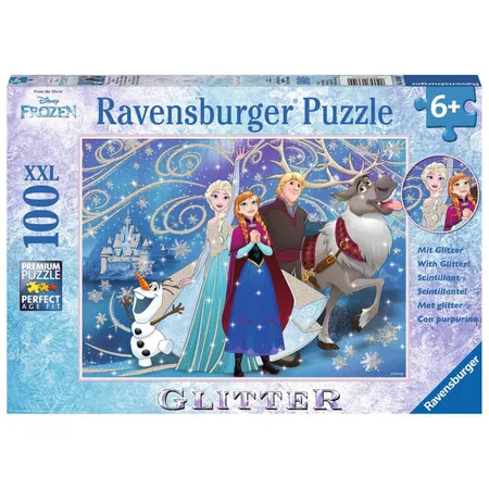 Ravensburger Puzzle XXL Frozen Glitzernder Schnee, 100 Teile