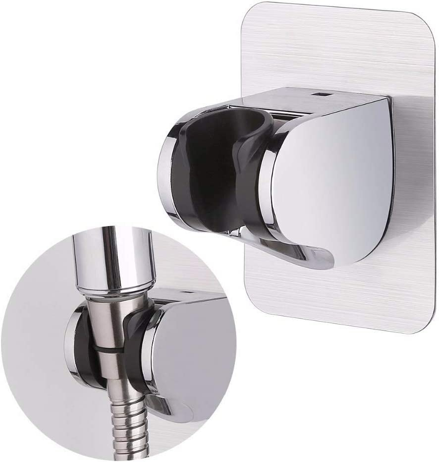 Universal Dusch Brause Wandhalterung Selbstklebender Duschkopf Halter - Silber