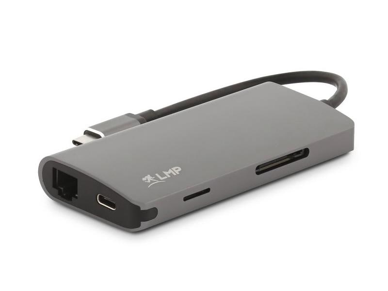 LMP Dockingstation USB-C Mini Dock Space Grau Kompakte USB-C-Dockingstation mit Aluminiumgehäuse