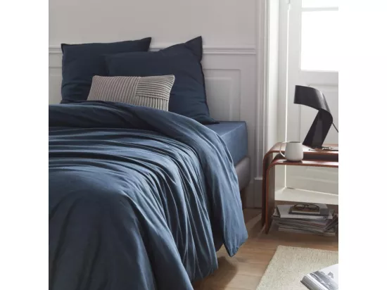 HABITAT - Housse de couette en coton - 220 x 240 cm - Bleu nuit - Skye