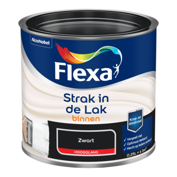 Flexa Strak in de Lak binnenlak hoogglans zwart 250 ml