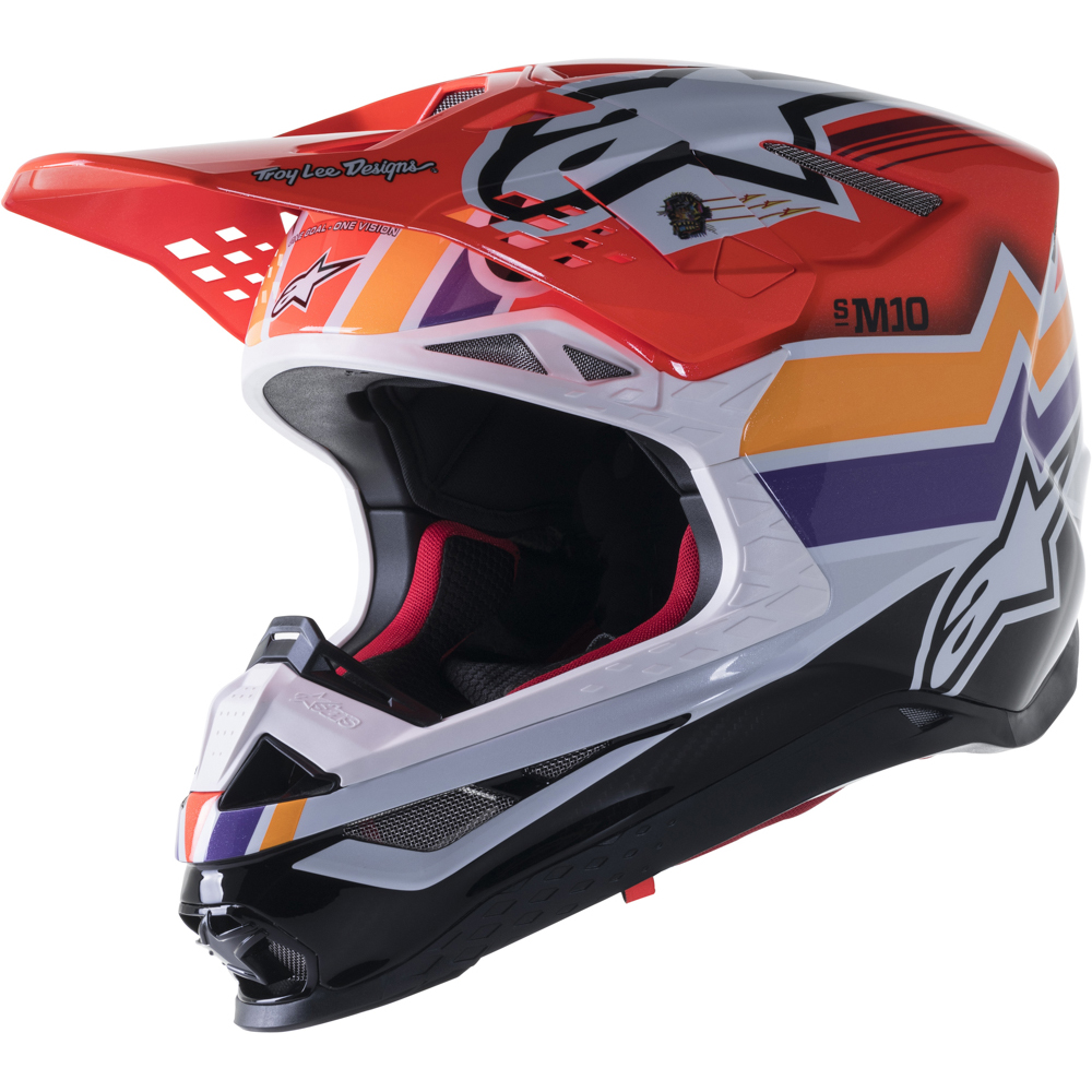 Alpinestars - Casque Supertech S-M10 Troy Lee Design Rouge / Blanc / Jaune / Violet