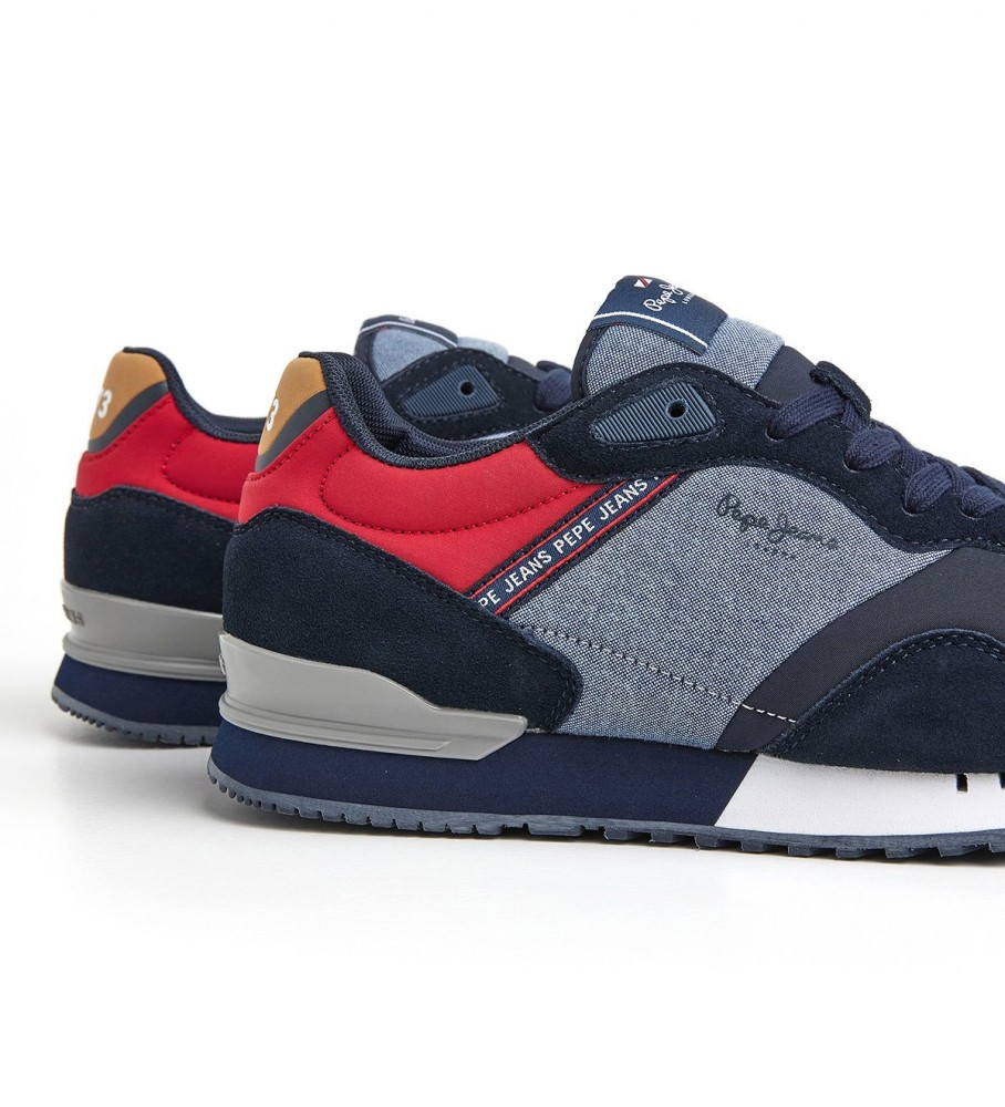 Tênis Pepe Jeans London One M em couro azul-marinho