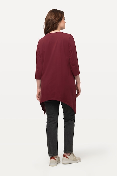 Shirt, Zierbänder, Rundhals, 3/4-Arm, Biobaumwolle