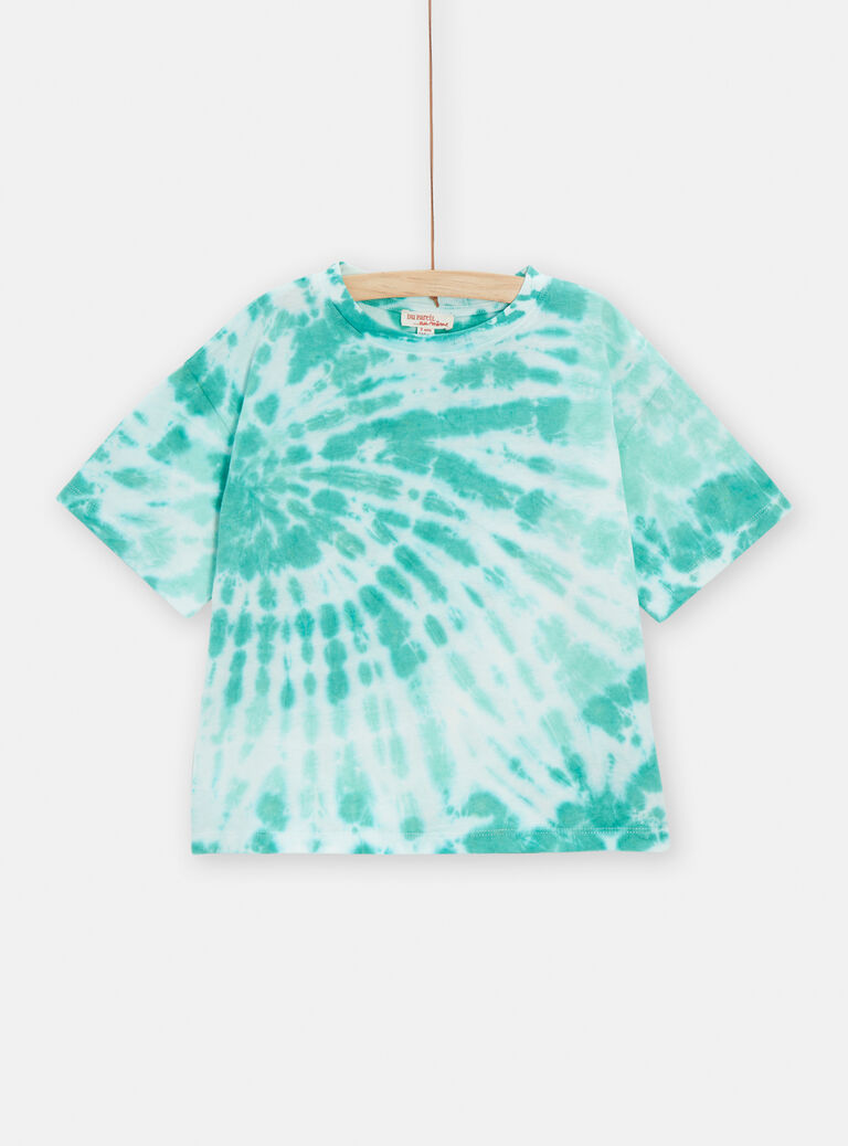T-shirt tie and dye vert pour fille