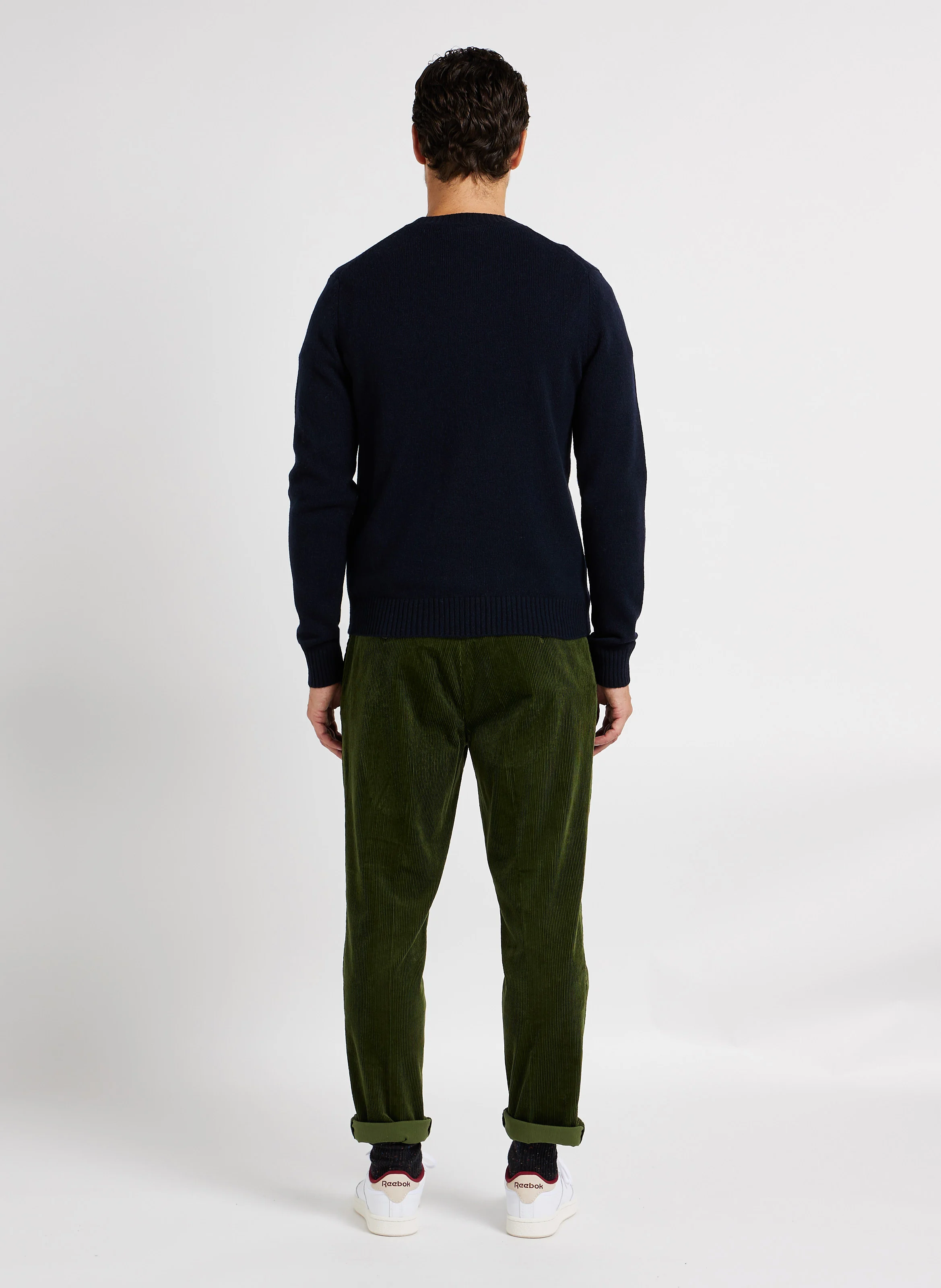 Sylli - Pull col rond slim-fit en laine mélangée | Bleu