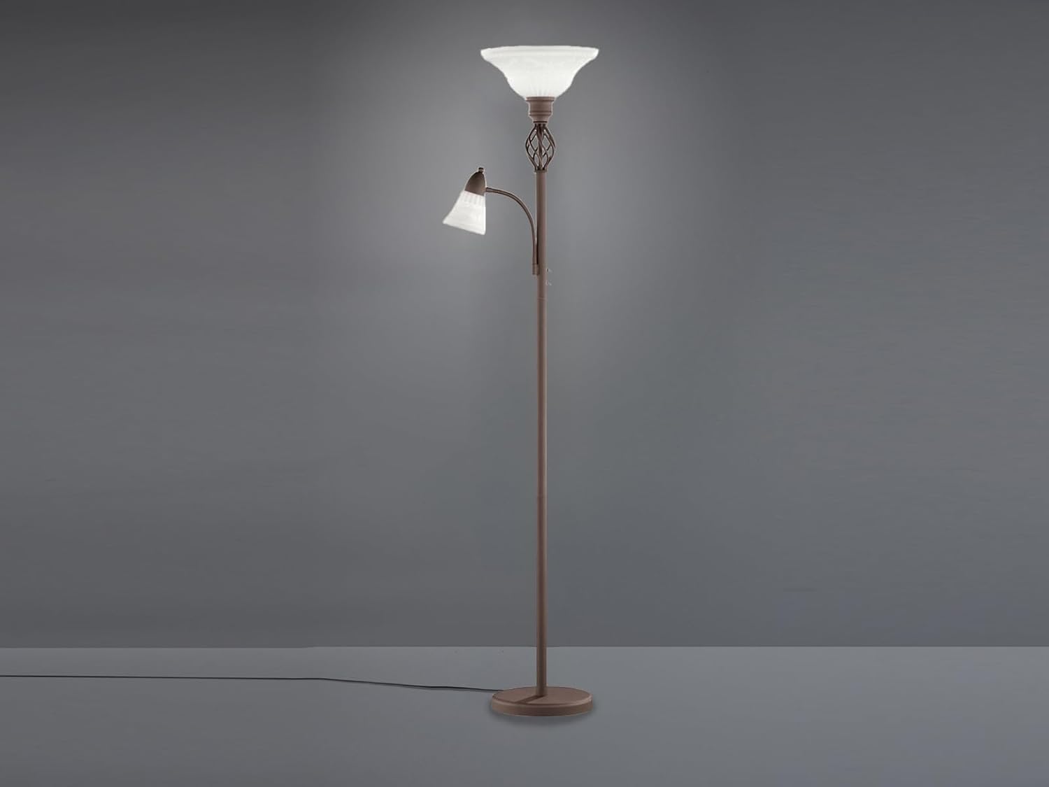 Trio Leuchten LED Stehleuchte Rustica 4602021-24, Metall rostfarbig, exkl. 1x E27, Weiß