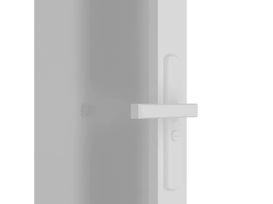Porte intérieure 76x201,5 cm Blanc Verre mat et aluminium