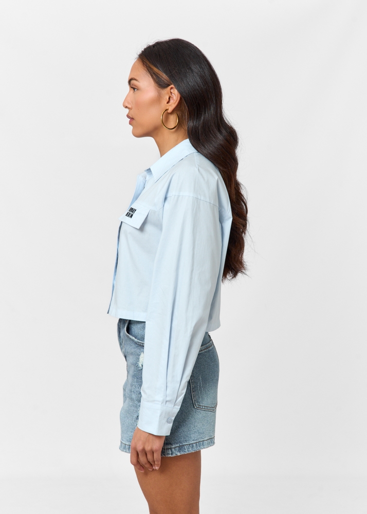 Friday Denim cropped blouse lichtblauw