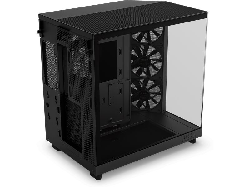 NZXT PC-Gehäuse H6 Flow Schwarz Kompaktes Mid-Tower-Gehäuse mit hohem Luftstrom