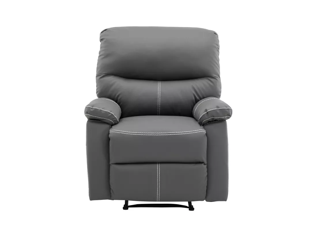 Canapés 3 places 2 places et un fauteuil relax en simili gris CANBY