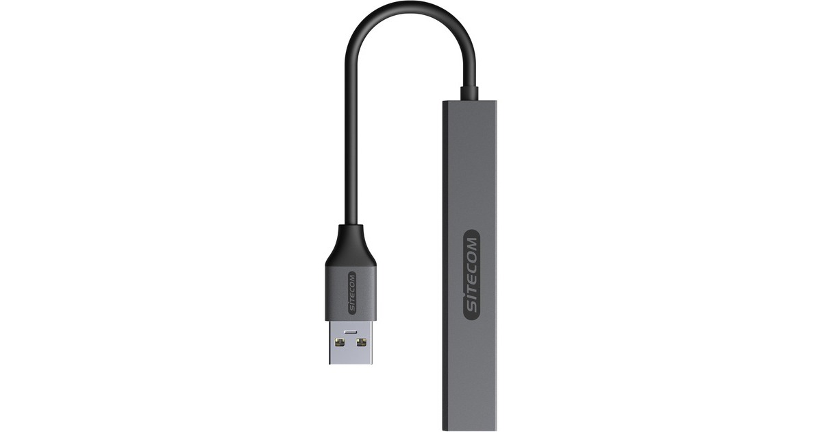 SitecomUSB-A naar 4x USB-A Nano usb-hub  (Grijs)