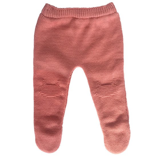Pantalon Tricot à pieds   Orange        Naissance   de               P'tit bisou