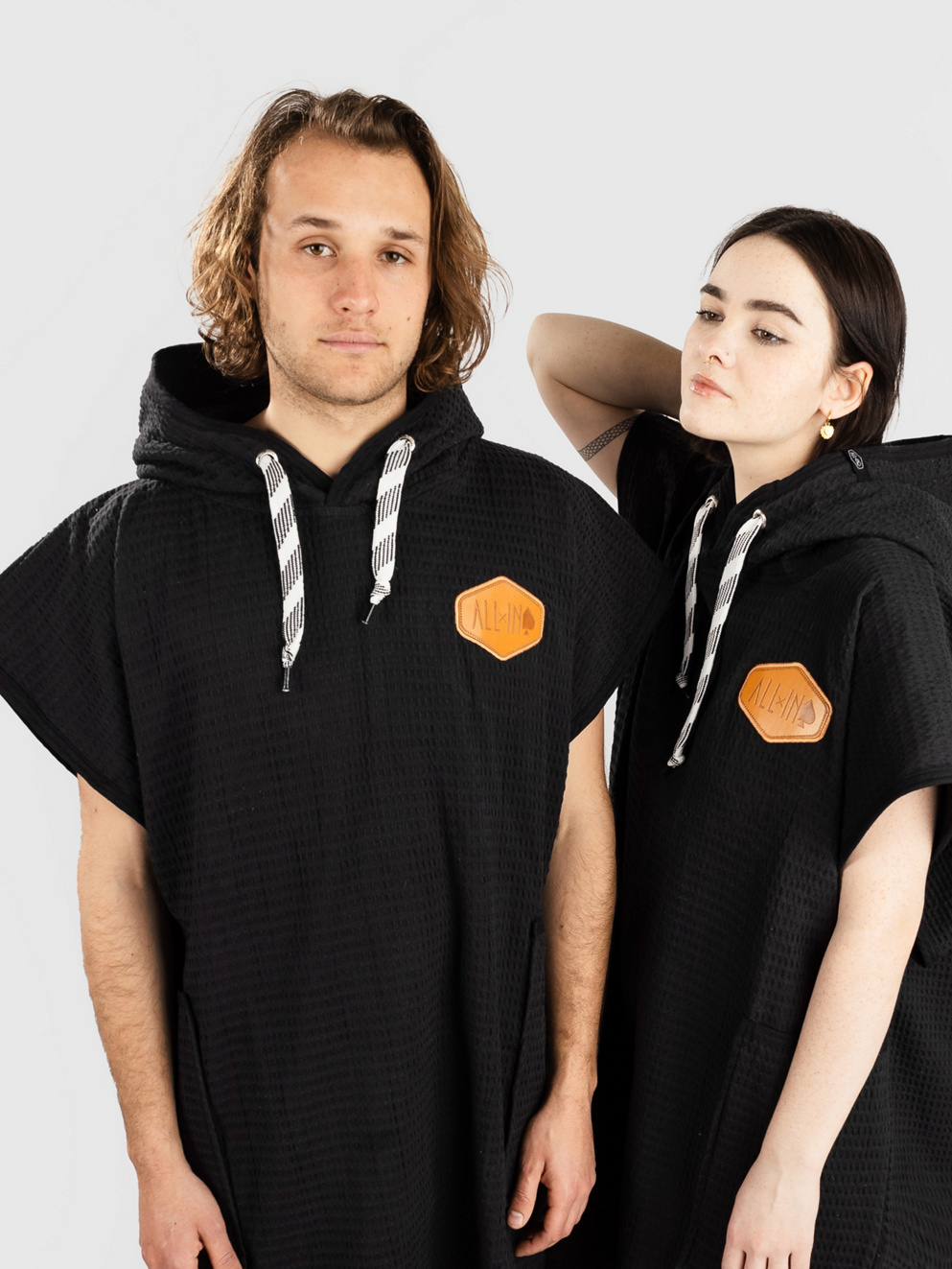 All-In LIGHT Surf Poncho black waffle