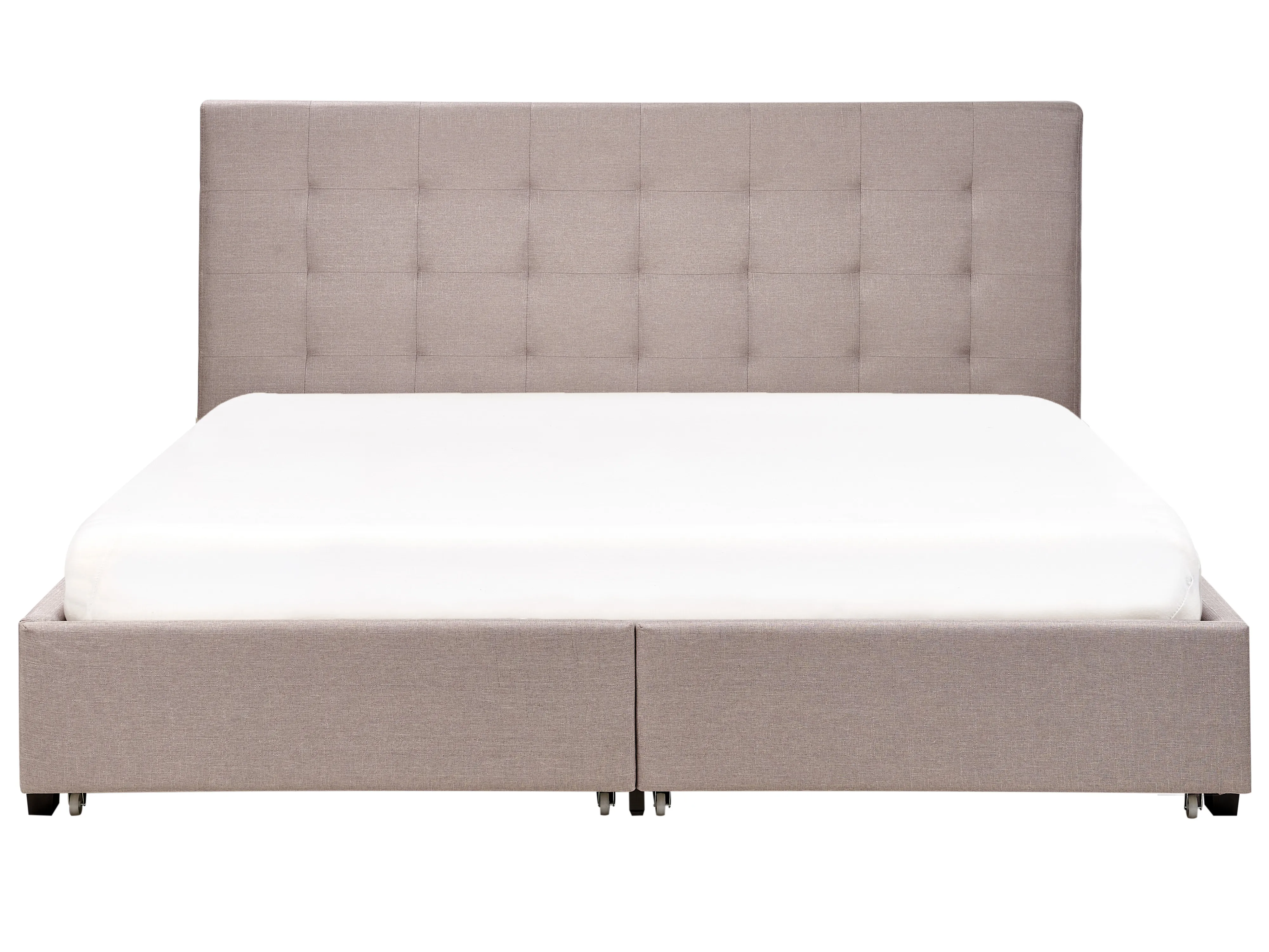 Bed met opbergladen Stof LA ROCHELLE 180 x 200 cm Lichtgrijs