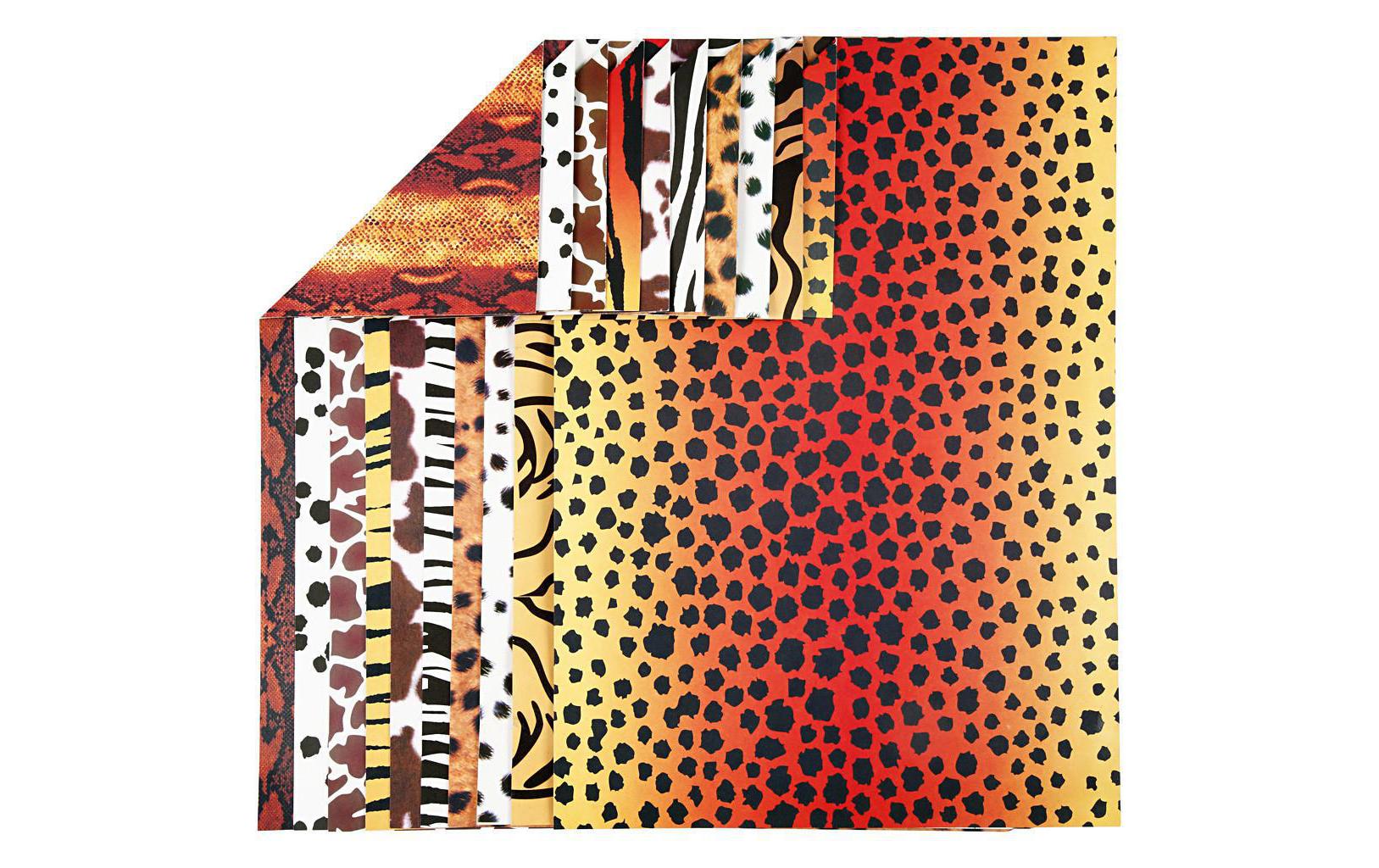Bastelpapier Animal Print A4, 10 BlattTiere basteln