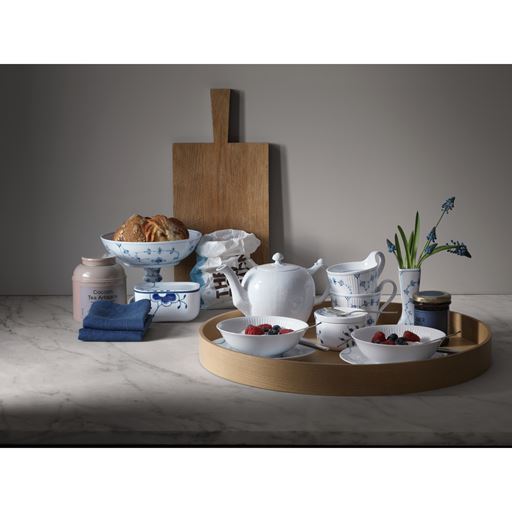 Royal Copenhagen Hvid Riflet Tekande , 1 L