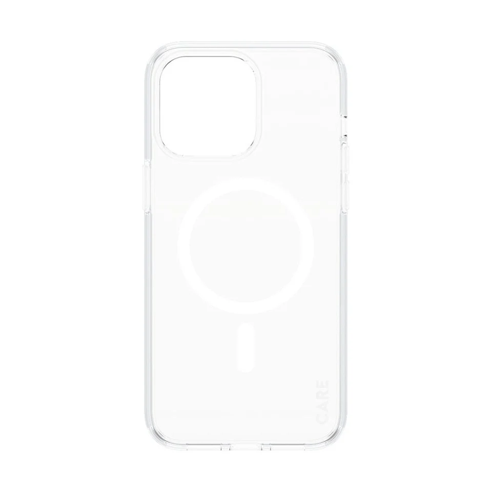 CARE by PanzerGlass -Case Transparent med White MagSafe - iPhone 15 Pro Max