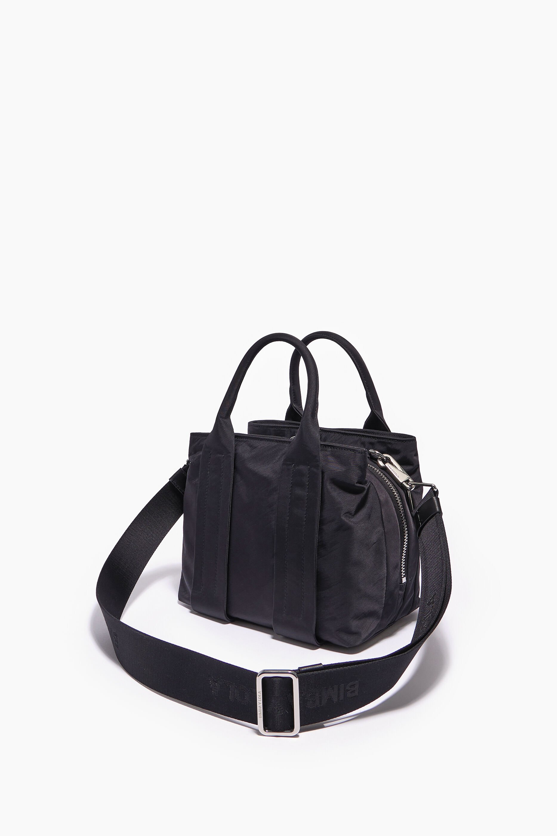 Bolsa de compras pequena de náilon preto