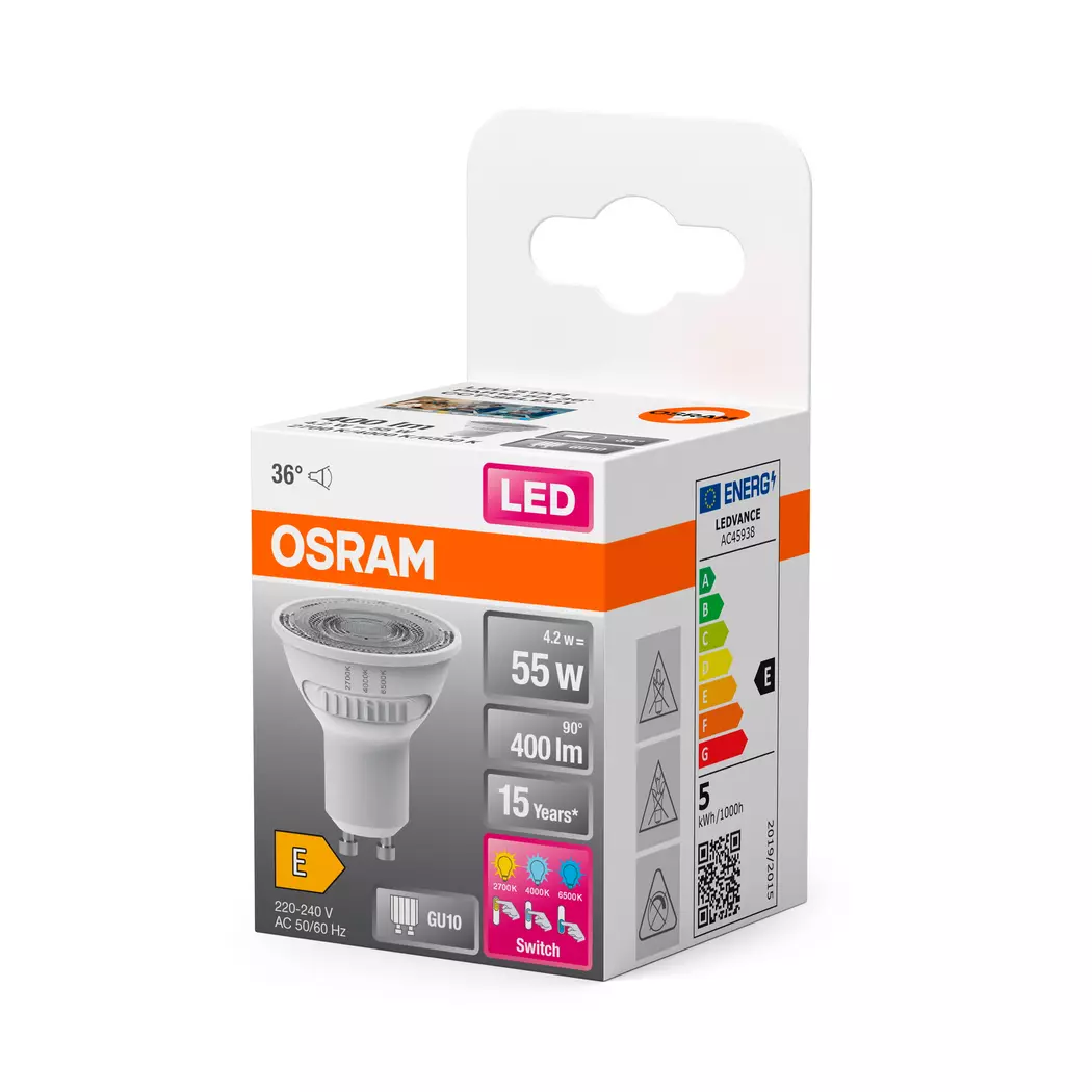 LED-Strahlerform GU10/4,2 Watt/Energie E