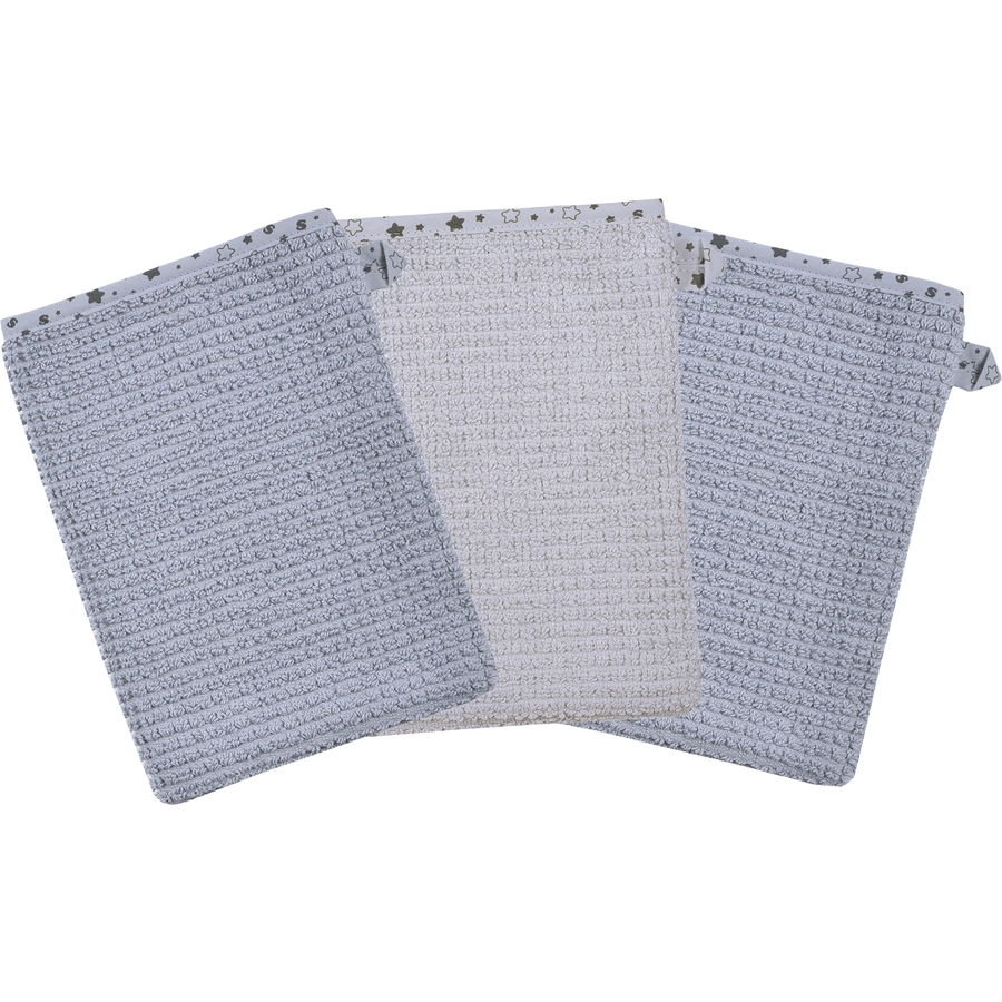 WÖRNER SÜDFROTTIER At home Waschhandschuh 3er Pack grau 15 x 24 cm