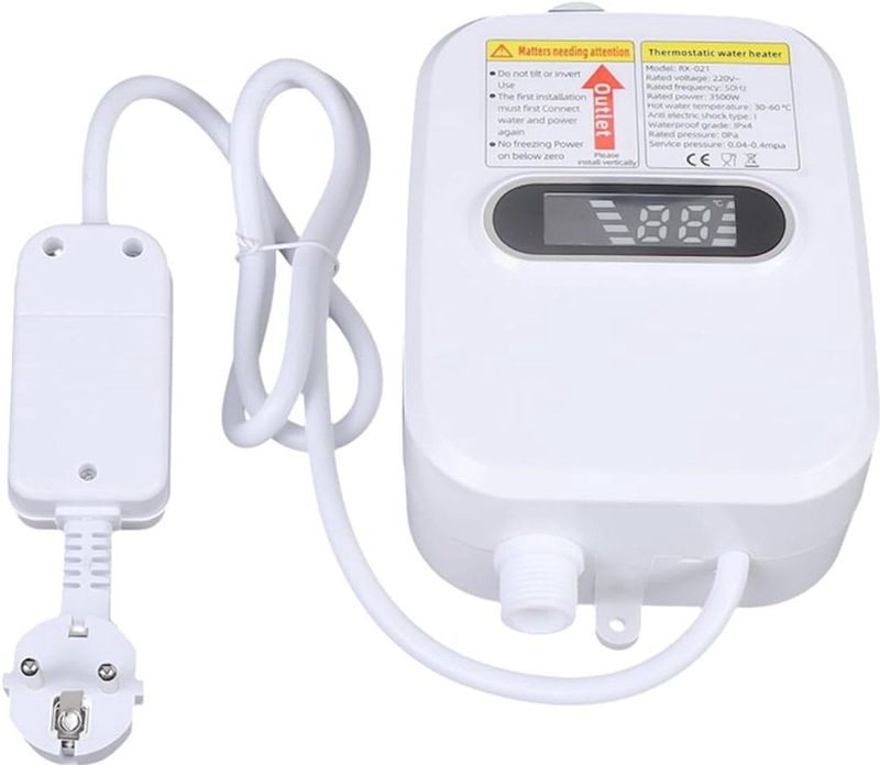 Doorstroomverwarmer - Wit - Met Douchekop Set - Elektrisch