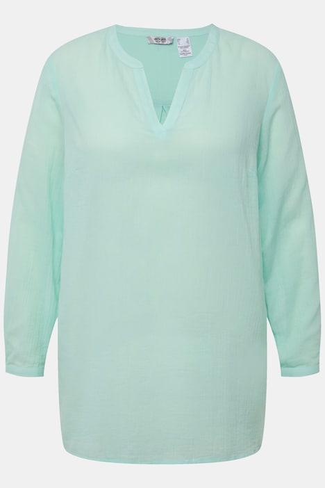 Bluse, Hemdkragen, Ärmel mit TurnUp
