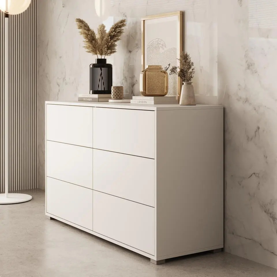 Meubella - Ladekast Gideon - Wit - 120 cm