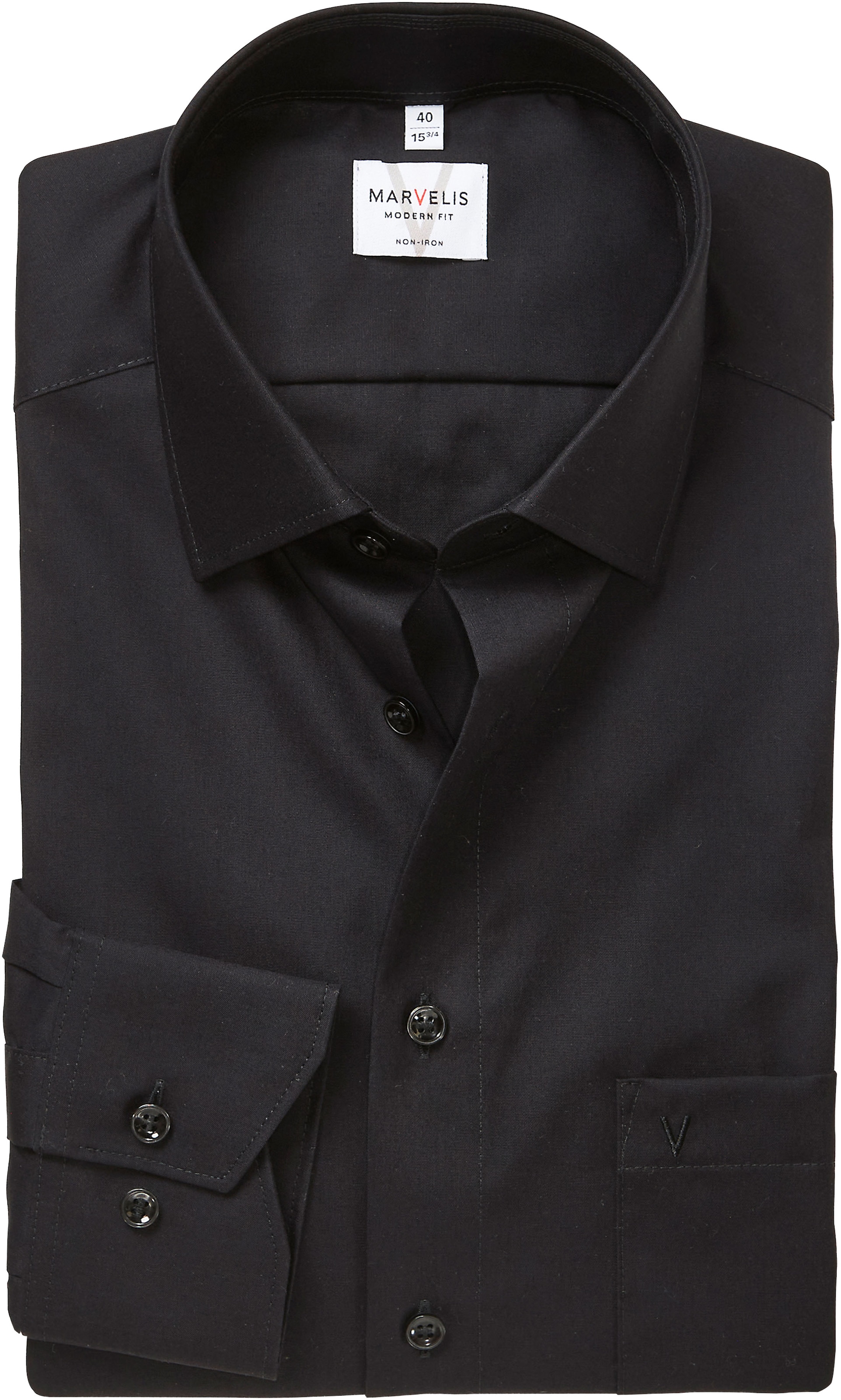 MARVELIS Langarmhemd modern fit, verlängerter Arm, Businesshemd, New-Kentkragen
