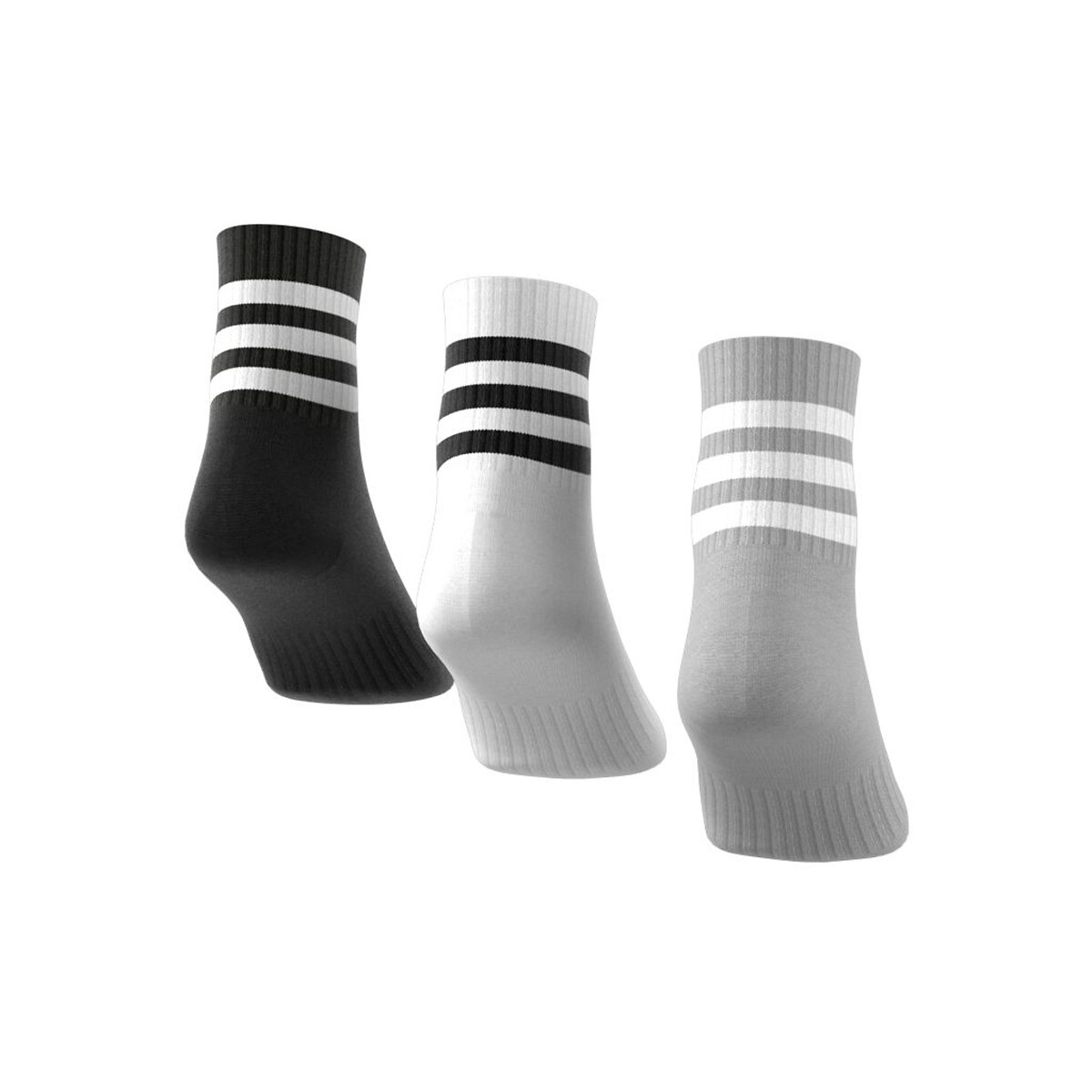 adidas Performance<br>Conjunto de 3 meias de cano médio, escovadas