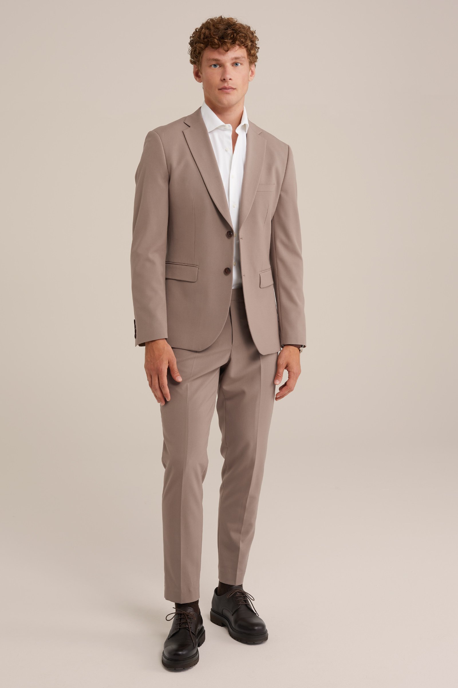 slim fit blazer Fundamentals Lichtbruin