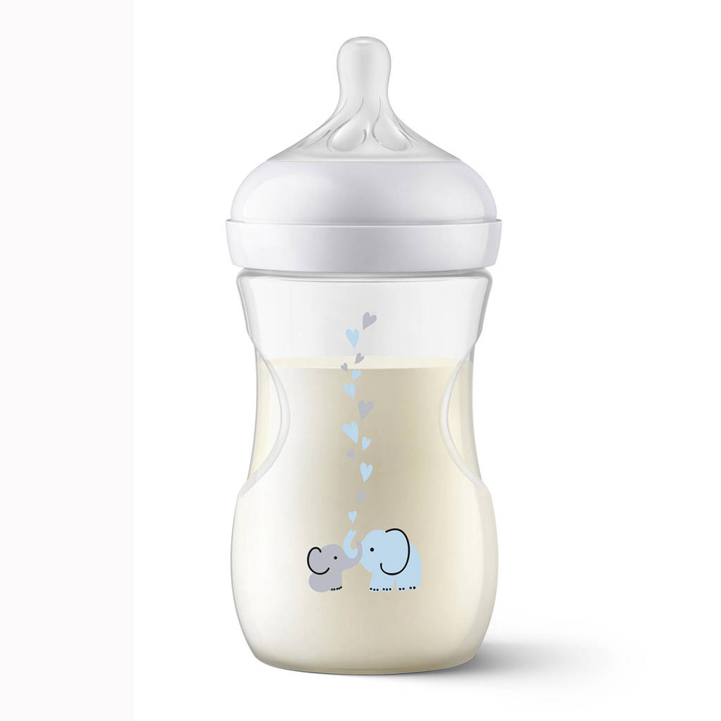 Speen 3Natural Response babyfles olifant met AirFree-ventiel - 260 ml (1 fles)