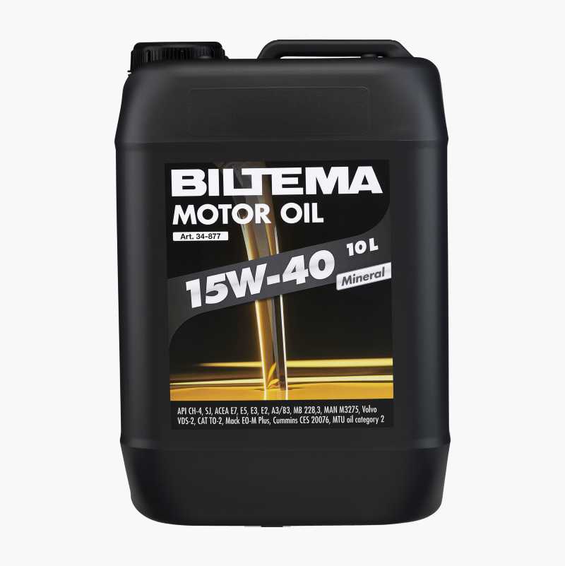 Mineralbasert motorolje 15W-40, ACEA E5, E3, E2, A3/B3, 10 liter